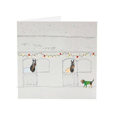 Ça commence à ressembler à Noël - Carte de Noël Cheval