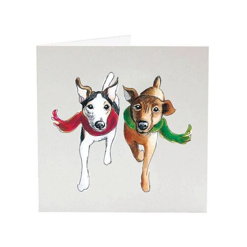 Jack Russells Miley & Jessie - Top Dog Christmas card