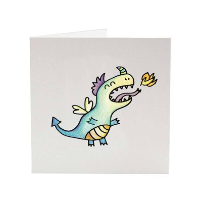 Ma carte de voeux Dragon Cartoon Kids