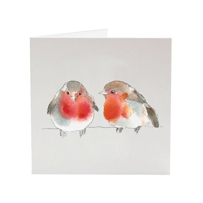 Robins - Veronica's Garden Birds greeting card