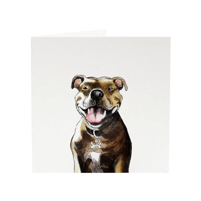 Staffordshire Terrier Canan - Platzhirschgrußkarte