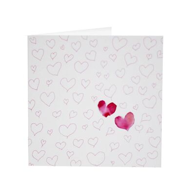 Carte de voeux Deux coeurs suivez votre coeur