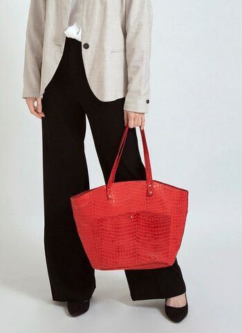 Sac fourre-tout en cuir rouge Minorque 1