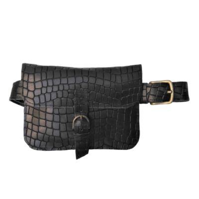 Coco Black Leather Fanny Pack
