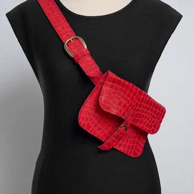 Coco Red Leather Fanny Pack