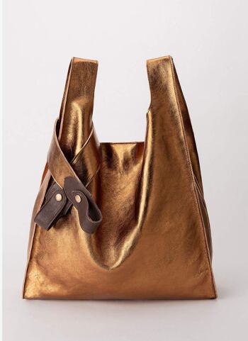 Sac t-shirt métallisé bronze 4