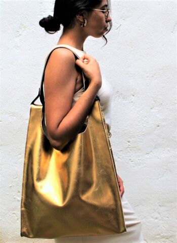 Sac t-shirt métallisé bronze 7