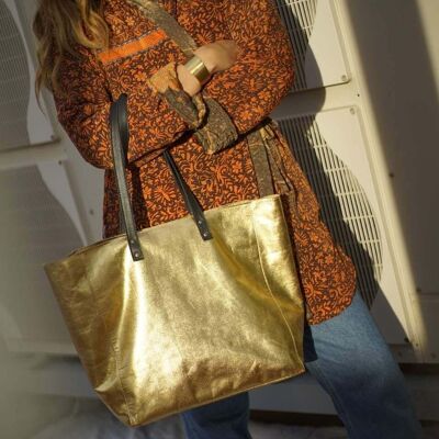 Golden Leather Bag Barcelona