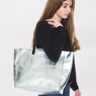 Silver Leather Bag Barcelona