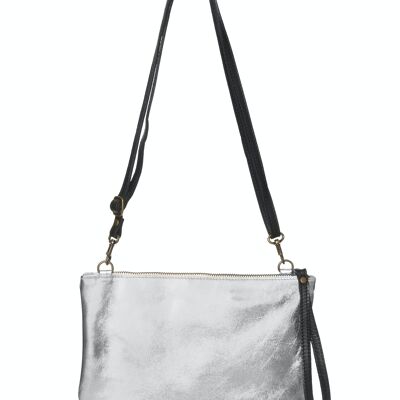 Carol Silver Clutch Bag - Silver