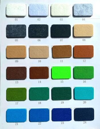Feutrine de couleur personnalisée - 44 options 2