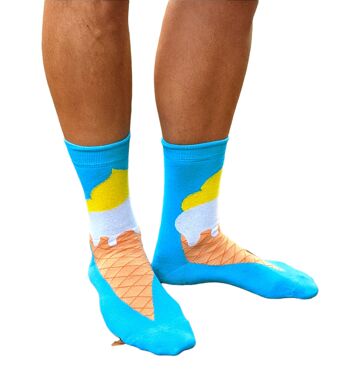 Chaussettes fantaisie unisexes pour hommes et femmes Chaussettes unisexes Lemon Top Ice Cream 4