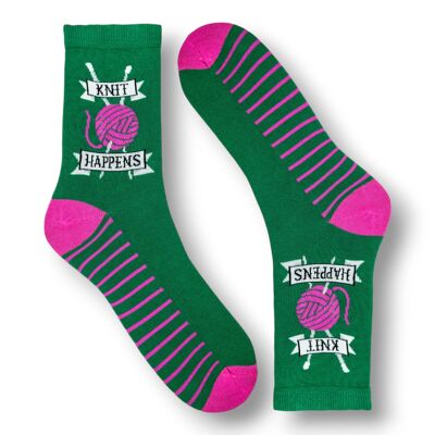 Calcetines novedosos para mujer Knit Happens calcetines de punto para mujer