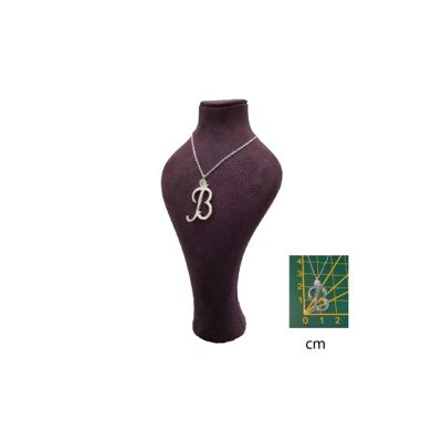Halskette Set mit Buchstaben  B Anhänger Alphabet 925 (Handgefertigt)