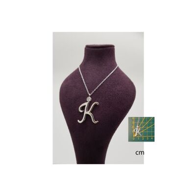 Halskette Set mit Buchstaben K Anhänger Alphabet 925 (Handgefertigt)