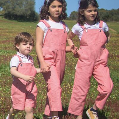 Dungarees Unisex Twill Stripes Red/White