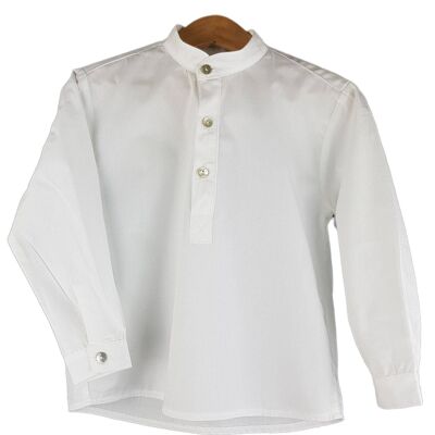 Camicia bianca con colletto da prete
