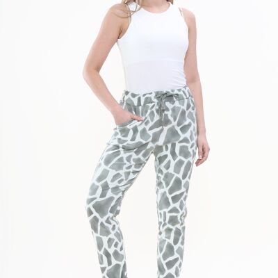 Pantalon magic imprimé croco kaki