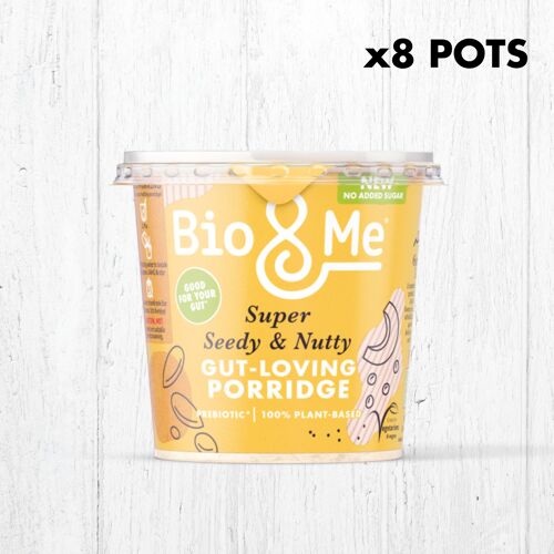8-Pack Bundle - Super Seedy & Nutty Gut-Loving Prebiotic* Porridge Pots (8x58g)