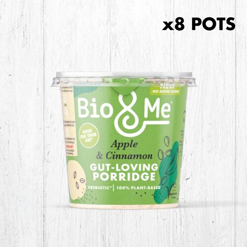 8-Pack Bundle - Apple & Cinnamon Gut-Loving Prebiotic* Porridge Pots (8x58g)