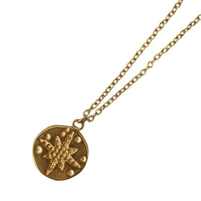Rose des Vents necklace in gold stainless steel