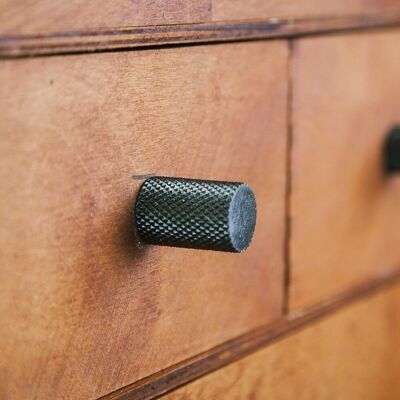 Full Brass Knurled Knob bold black nickel