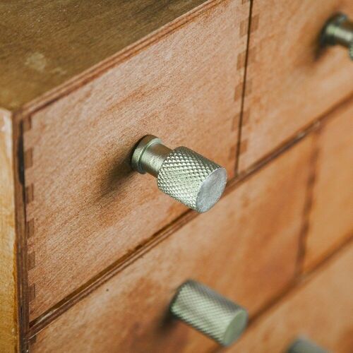 Full Brass Knurled Knob slim brass