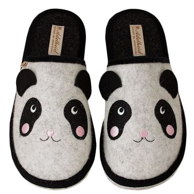 Pantuflas de fieltro Panda