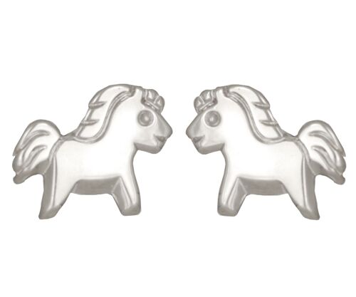 Ohrstecker Pony 925 Silber e-coated