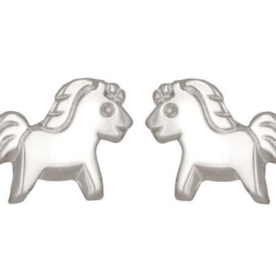 Ohrstecker Pony 925 Silber e-coated