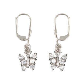 Boucles d'oreilles Papillon avec Cristaux en Argent Cristal 925