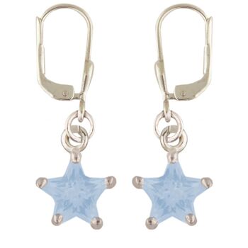 Boucles d'oreilles étoiles argent 925 bleu