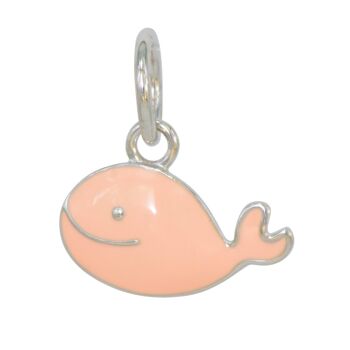 Pendentif baleine rose argent 925