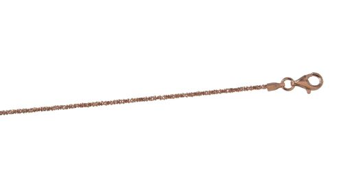 Kette diamantiert rosé vergoldet 2 mm/42 cm 925 Silber