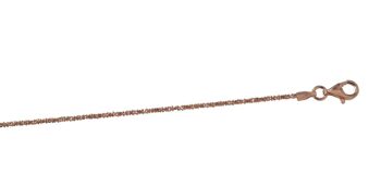 Chaîne plaqué or rose avec diamants 1,2 mm/45 cm argent 925