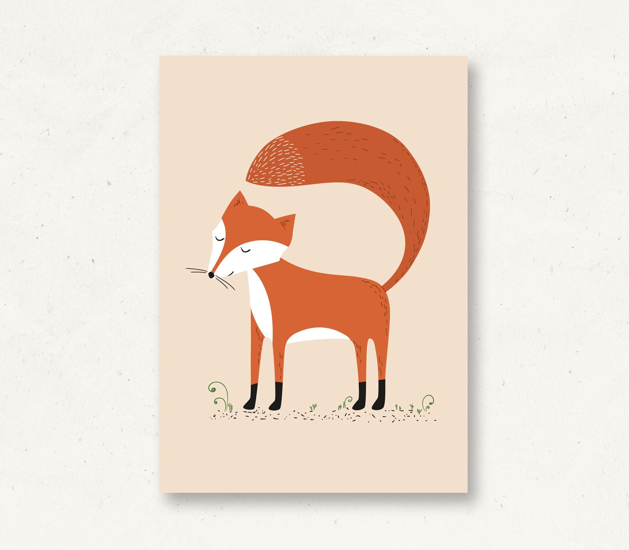 Postcard forest animals fox
