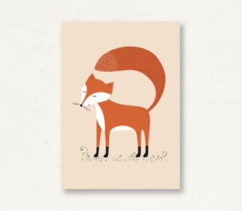 Carte postale animaux de la forêt renard