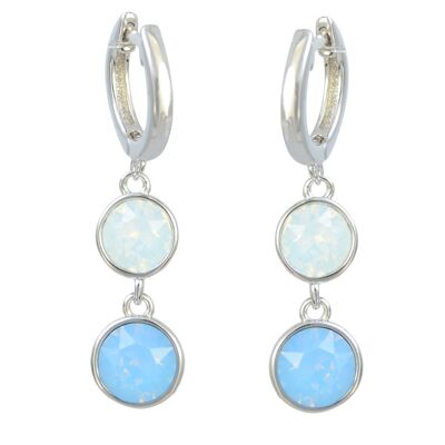 Creole "Summer Blue/White Opal"  925 Silber rhodiniert