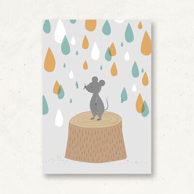Carte postale animaux de la forêt souris
