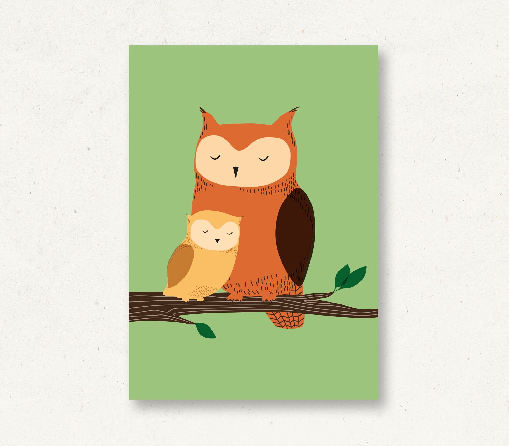 Postal bosque animales búho real