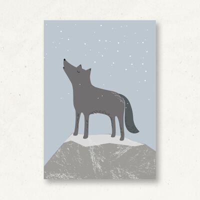 Postcard forest animals wolf