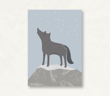Carte postale animaux de la forêt loup