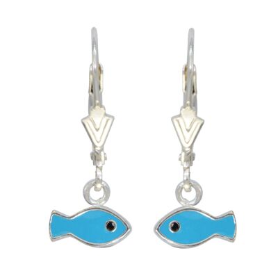 Ohrhänger Blue Fish 925 Silber