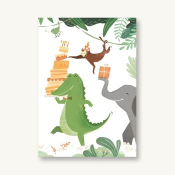 Carte Postale Joyeux Anniversaire - Crocodile 1
