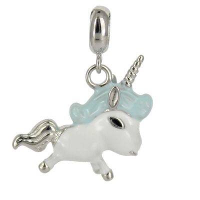 Anhänger bleue Einhorn 3D 925 Silber