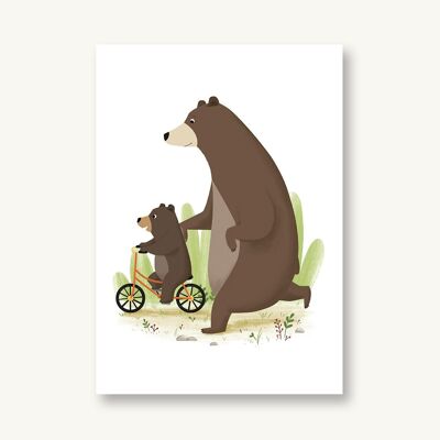 Postkarte Bester Papa Bär