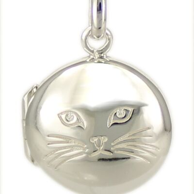 Anhänger Medaillon Katze 925 Silber