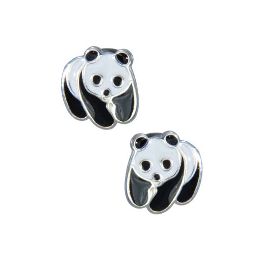 Ohrstecker Pandaworld 925 Silber e-coated