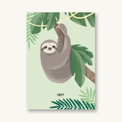 Cartolina felice - bradipo