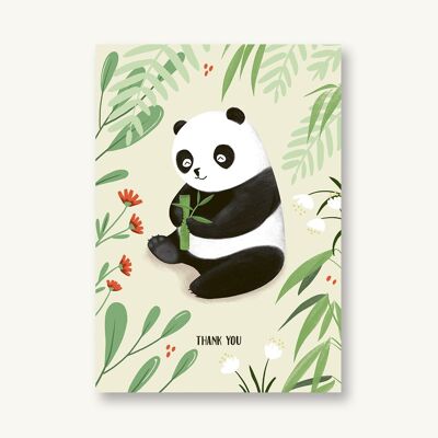 Postkarte Thank you - Panda